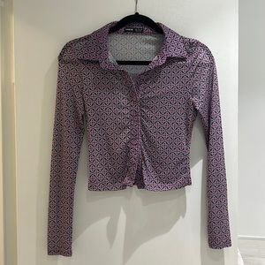 Mesh purple/green top